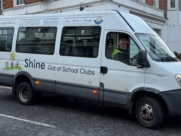 Shine Out of School Clubs minibus on Bridge Street